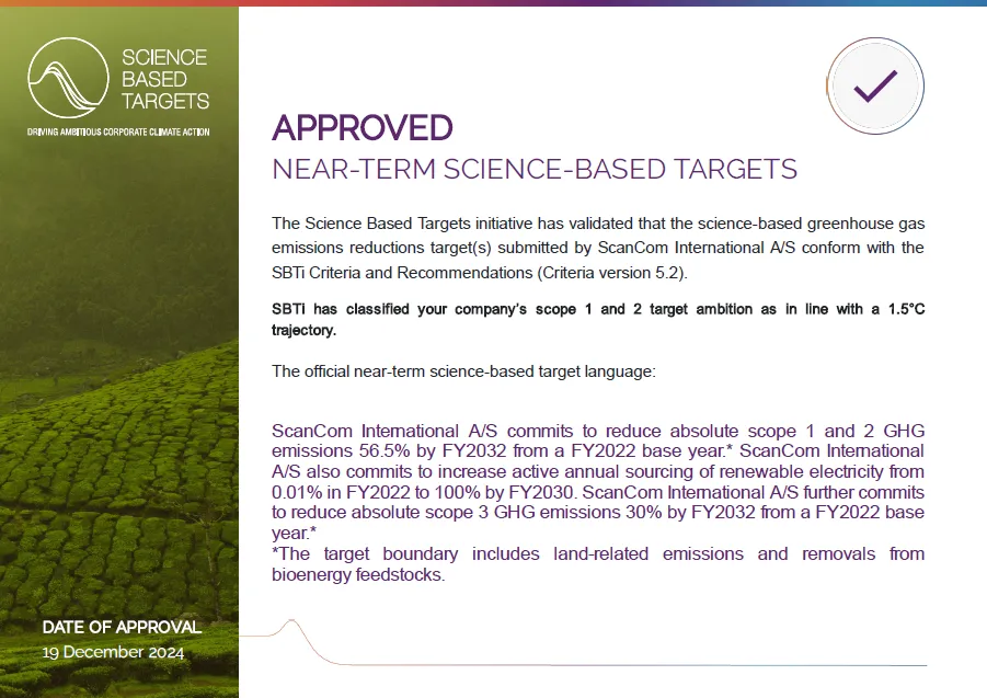 ScanCom's Near-Term Climate Goals Approved by SBTi 